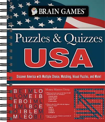 Brain Games - Puzzles and Quizzes: USA: Discover America with Multiple Choice, Matching, Visual Puzzles, and More!