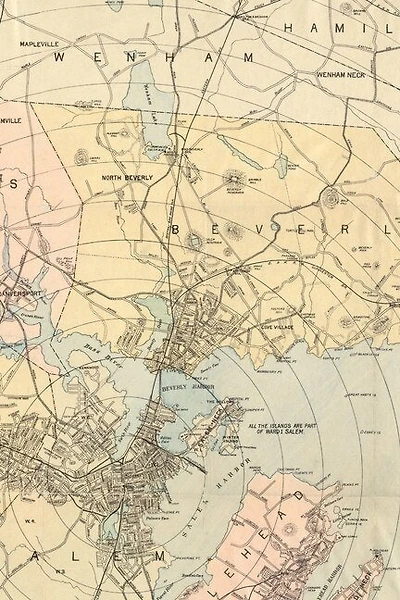 1903 Map Of Salem And Surrounding Area - A Poetose Notebook / Journal / Diary (50 Pages/25 Sheets): A Poetose Notebook / Journal / Diary (50 Pages/25 Sheets)