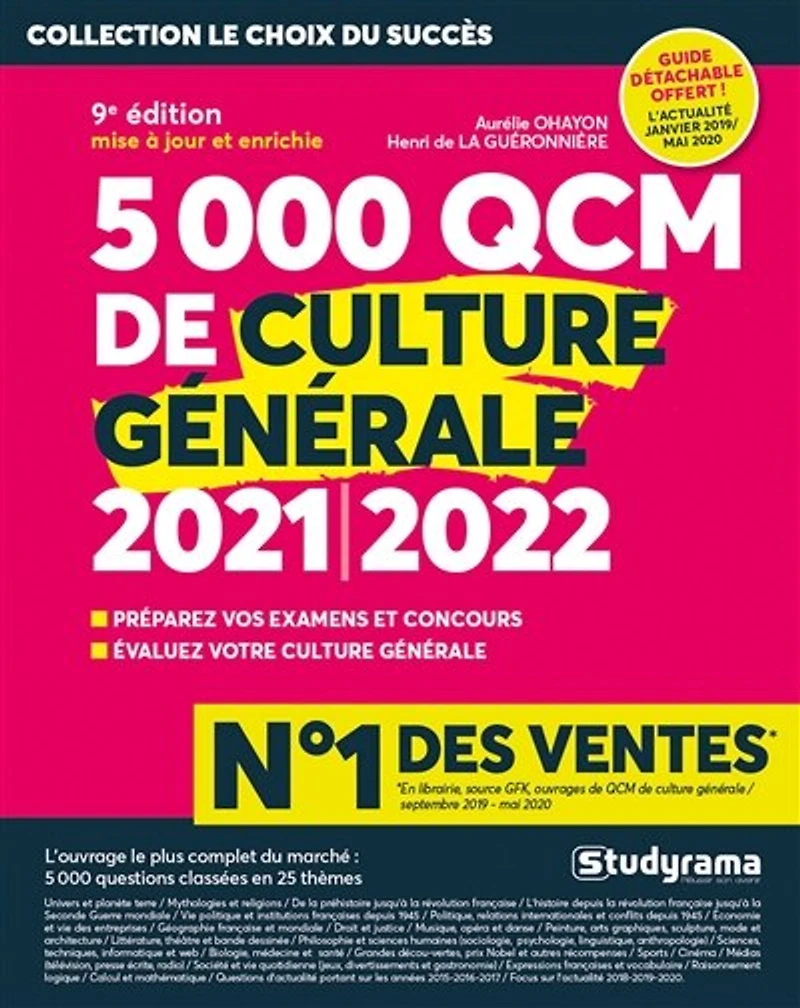 5.000 QCM de culture générale 2023: préparez vos examens et concours, évaluez votre