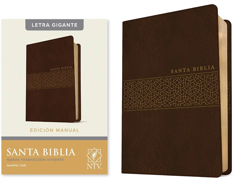Santa Biblia NTV, Edición manual, Letra gigante (SentiPiel, Café, Roja)