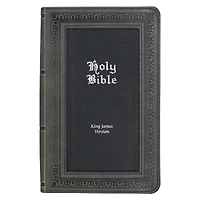 KJV Bible Giant Print Standard-size Faux Leather, Gray/Black