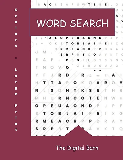 Large Print Word Search: Large Print for Seniors and those who are visually impaired. Horses, Farm Life, Fruits, Used in the Kitchen etc. Relieves stress and a fun activity.