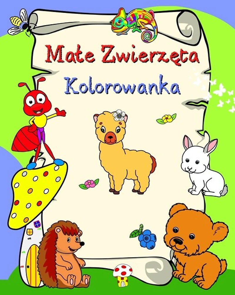 Male Zwierzęta Kolorowanka: Uśmiechnięte zwierzęta, dla dzieci w wieku 3+