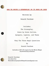 How To Write A Screenplay 30 Days Or Less