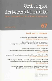 Critique internationale, n°67. Politiques du plaidoyer