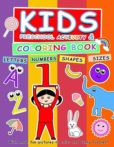 Activity and coloring book for kids (Pre school): Big Activity books for kids ages 4-8, Big Coloring & Activity book in one ( Coloring, Tracing, Maching, Drawing and More)