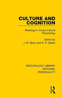 Culture And Cognition: Readings Cross-cultural Psychology