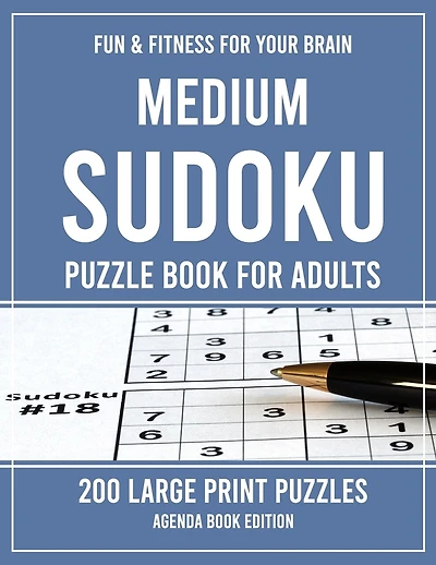 Medium Sudoku Puzzle Book for Adults: 200 Large Print Puzzles