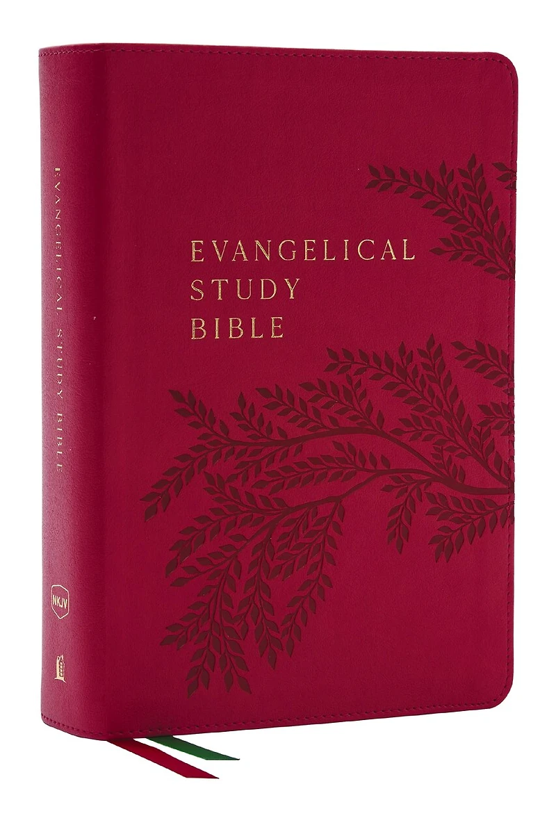 Evangelical Study Bible: Christ-centered. Faith-building. Mission-focused. (NKJV, Brown Leathersoft, Red Letter, Thumb Indexed, Large Comfort Print)