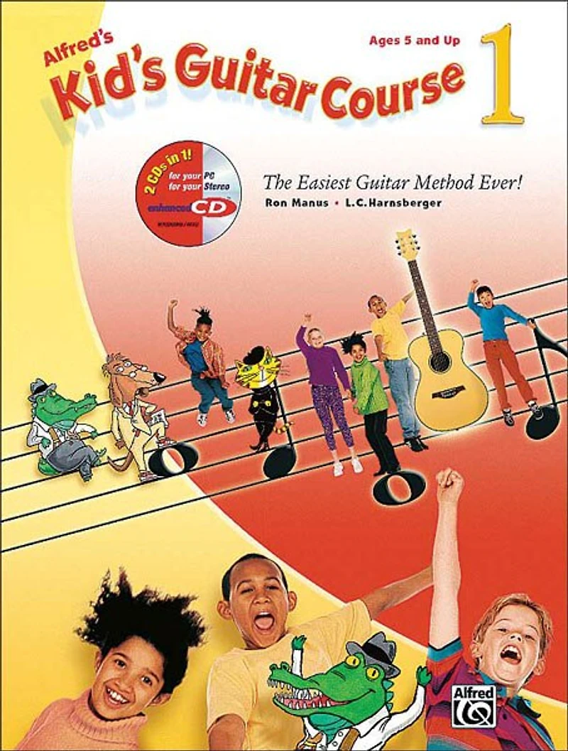 Alfred's Kid's Guitar Course 1: The Easiest Guitar Method Ever!, Book And Enhanced Cd