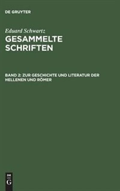 Zur Geschichte und Literatur der Hellenen und Römer