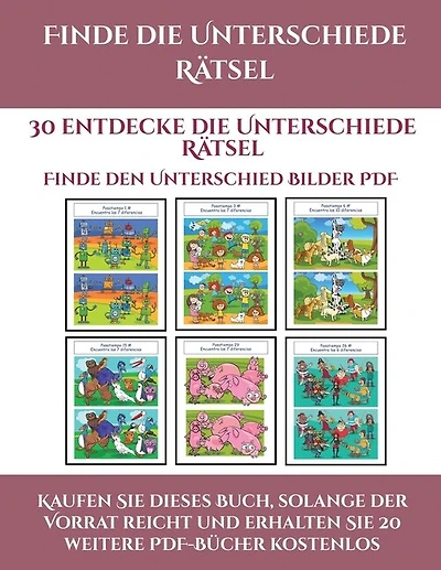 Finde Den Unterschied Bilder Pdf (finde Die Unterschiede Rätsel): 30 Entdecke Die Unterschiede Rätsel