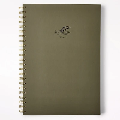 A4 Spiral Notebook, Paperboard Cover, Ribbed Green