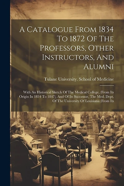 A Catalogue From 1834 To 1872 Of The Professors, Other Instructors, And Alumni: With An Historical Sketch Of The Medical College, (from Its Origin In 1834 To 1847), And Of Its Successor, The Med. Dept. Of The University Of Louisiana (from Its