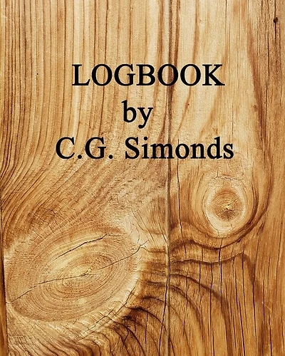 LOGBOOK by C. G. Simonds: 1st Edition, PAPERBACK, B&W--50 Sculptural LOG DRAWINGS; w/SURREAL Visions.