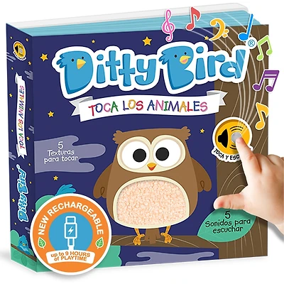 Ditty Bird | Toca los Animales | Interactive Sensory Sound book for babies 6 - 18 months | Touch and Feel Spanish books with textures| Early learning toy for infant