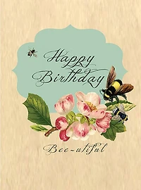 Birthday Bee-utiful! - Greeting Cards, pkg of 6: Greeting: Happy Birthday Bee-utiful! (blank inside)