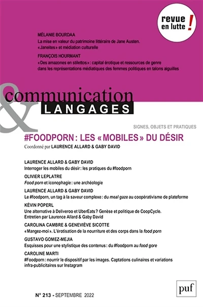 Communication & langages, n°213. #foodporn : les mobiles du désir: les mobiles du désir