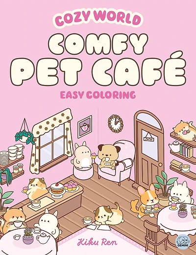 Cozy World Comfy Pet Café: Easy Coloring for Teens, Young Adults, and Adults
