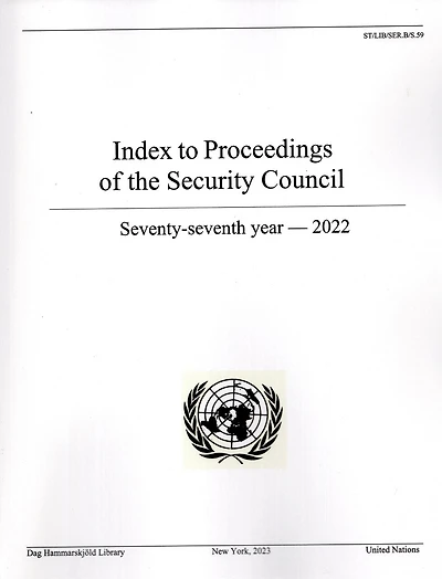 Index to Proceedings of the Security Council: Seventy-seventh Year, 2022
