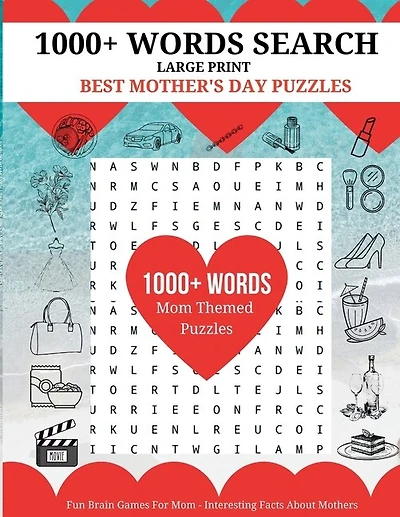1000+ Words Search Large Print - Best Mother's Day Puzzles: Fun Brain Games For Mom - Interesting Facts About Mothers