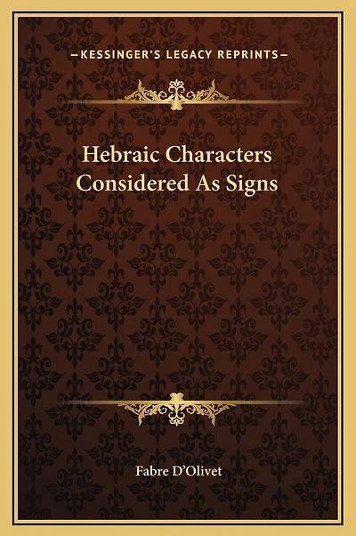 Hebraic Characters Considered As Signs
