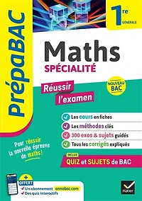 Maths spécialité, 1re générale: bac 2026
