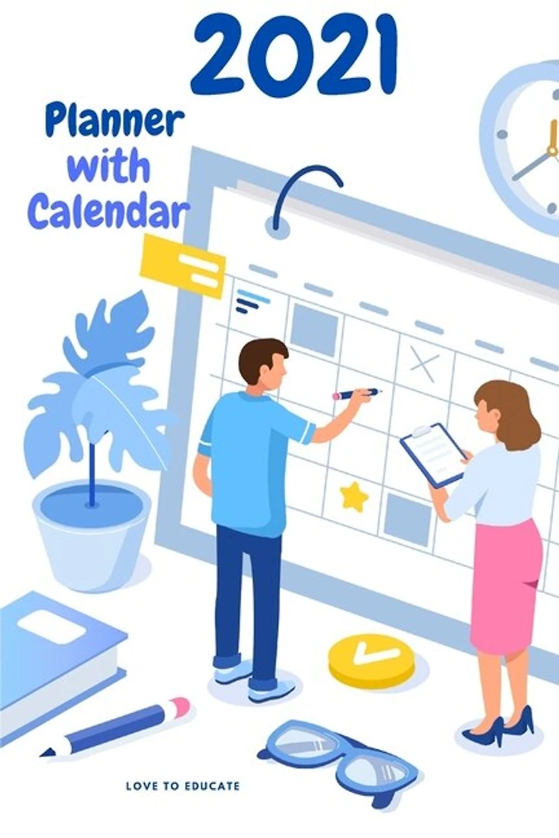 2021 Planner With Calendar - Calendar Year Goal & Vision Planner Agenda Organizer (halloween Theme)
