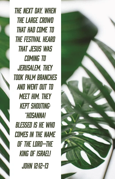 Palm Sunday Bulletin: Blessed Is the King of Israel (Package of 100): John 12:12-13 (CSB)