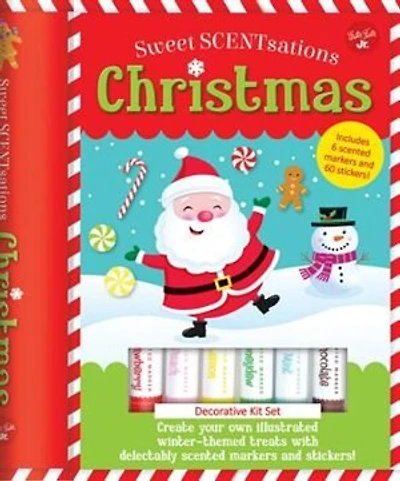 Christmas: Create your own illustrated winter-themed treats with delectably scented markers and stickers! - Includes 6 scented markers and 60 stickers!