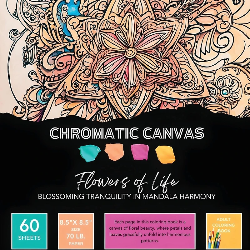 Flowers of Life Coloring Book: Blossoming Tranquility in Mandala Harmony