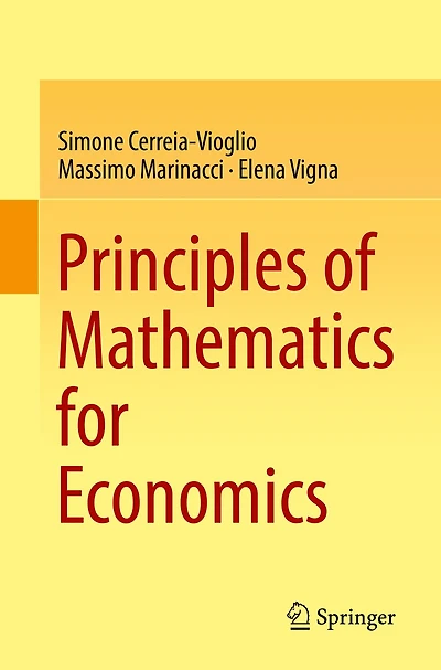 Principles Of Mathematics For Economics