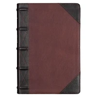 KJV Bible Giant Print Full-size Full-grain Leather, Espresso/Saddle Tan