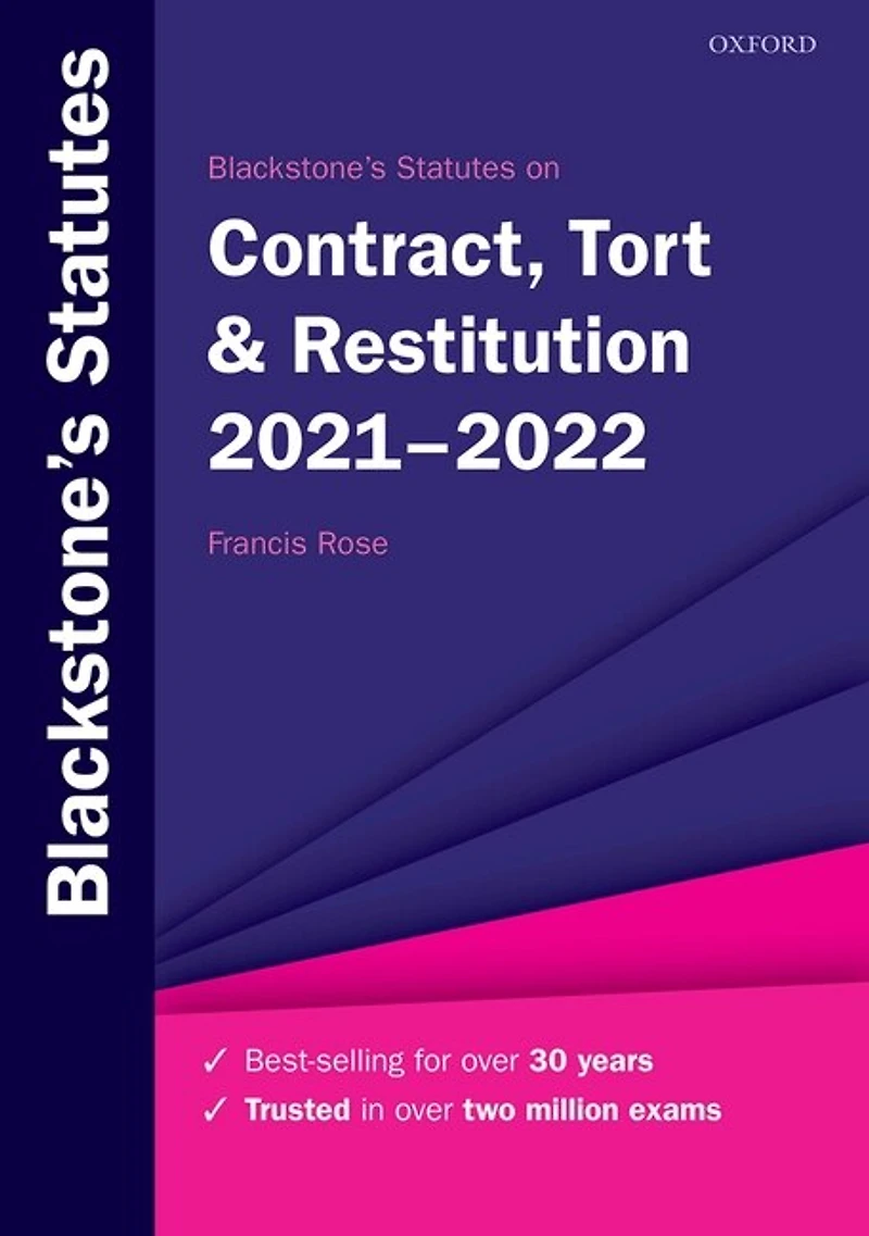 Blackstone's Statutes On Contract, Tort And Restitution 2021-2022