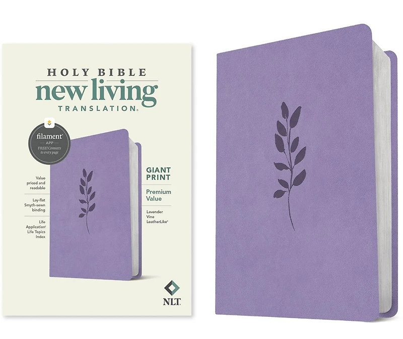 NLT Giant Print Premium Value Bible, Filament Enabled (LeatherLike, Black)