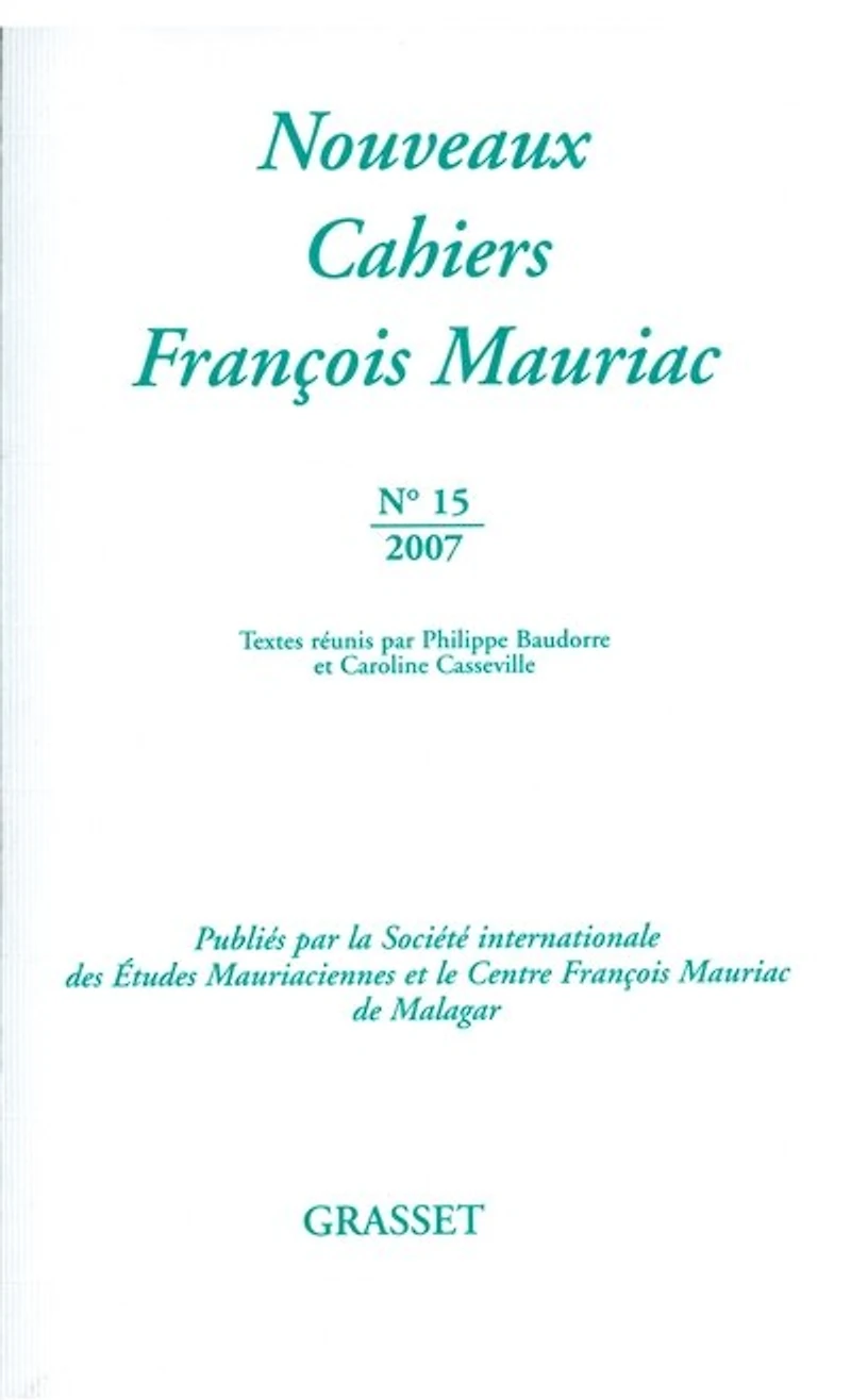 Nouveaux cahiers François Mauriac, n°15