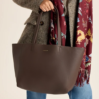 Heather Tote Bag-Medium, Chocolate