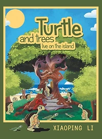 Turtle and trees live on the island