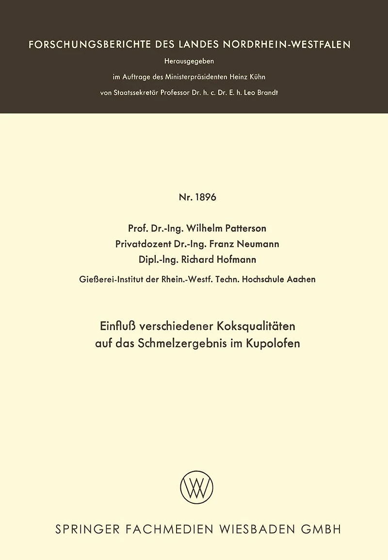 Einfluß verschiedener Koksqualitäten auf das Schmelzergebnis im Kupolofen