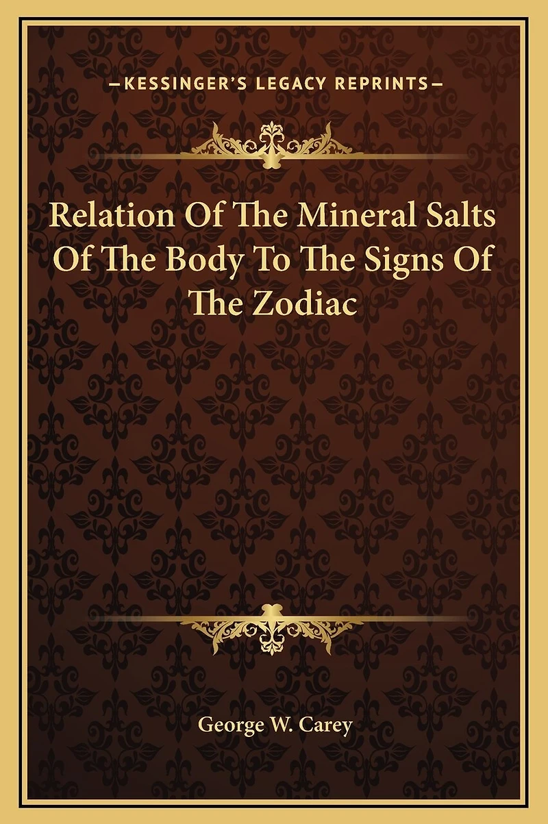 Relation Of The Mineral Salts Body To Signs Zodiac