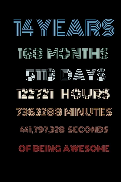 14 years of being awesome: Vintage Birthday gift for 14 years old / 14th birthday gifts for kids, men and women