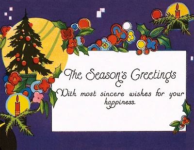 Golden Memories Christmas Correspondence Card Packs: Christmas Tree, Moon and Decorations