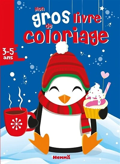 Mon gros livre de coloriage: Noël, pingouin