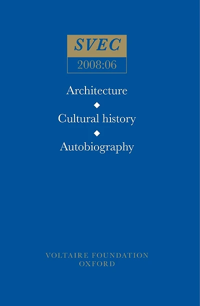 Architecture, Cultural History, Autobiography