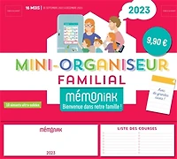 Mini-organiseur familial 2023: 16 mois, de septembre 2022 à décembre 2023