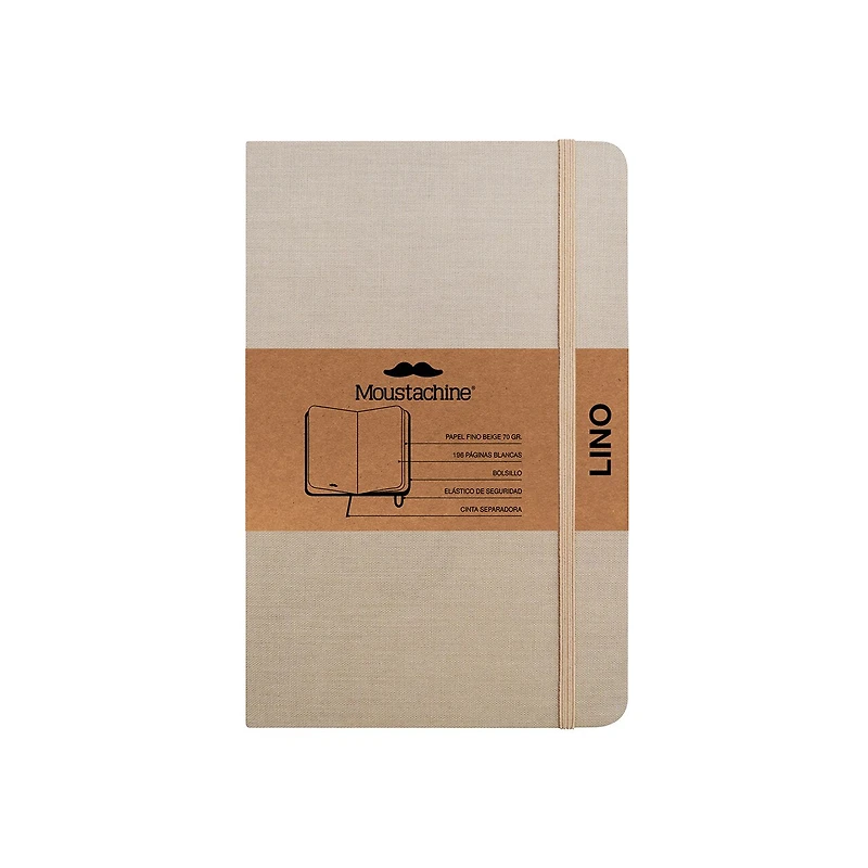Moustachine Classic Linen Pocket Light Tan Blank Hardcover