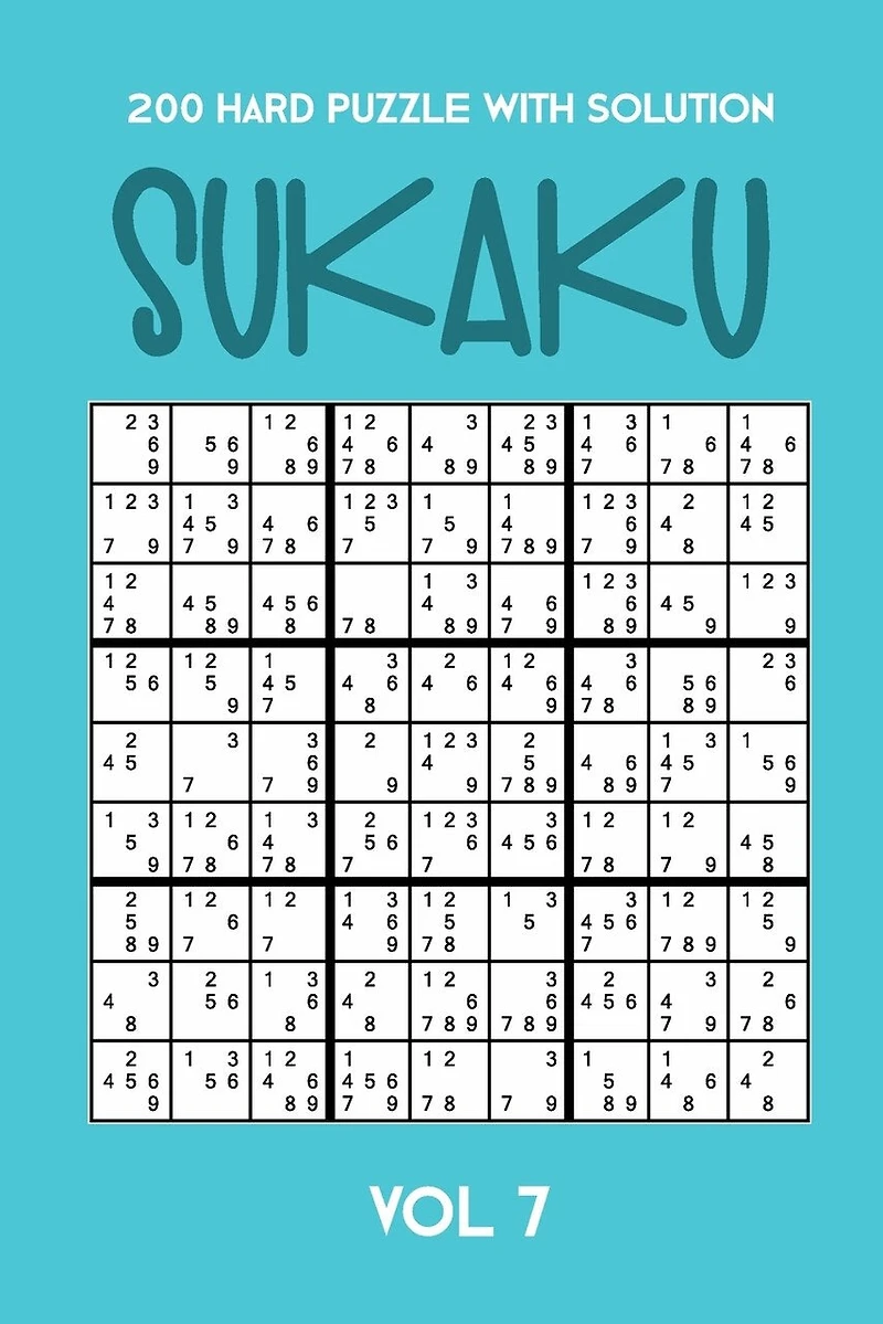 200 Hard Puzzle With Solution Sukaku Vol 7: Challenging Sudoku variation, puzzle booklet, 2 puzzles per page