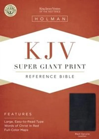 Kjv Super Giant Print Reference Bible ( Black Genuine Leather ): Genuine Leather - Black