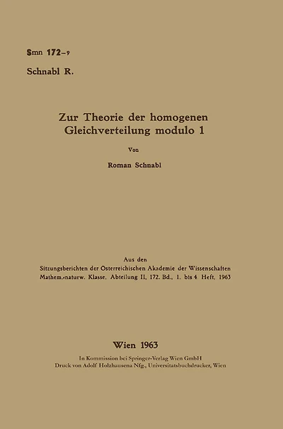 Zur Theorie der homogenen Gleichverteilung modulo 1