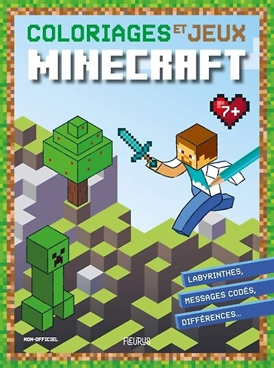 Coloriages et jeux Minecraft: labyrinthes, messages codés, différences...